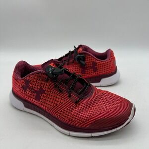 Under Armour 1285494-600 Womens Size 8 Charged Lightning Red White Running Shoes